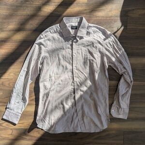 Ermenegildo Zegna Men's Casual Striped Shirt - Purple and White